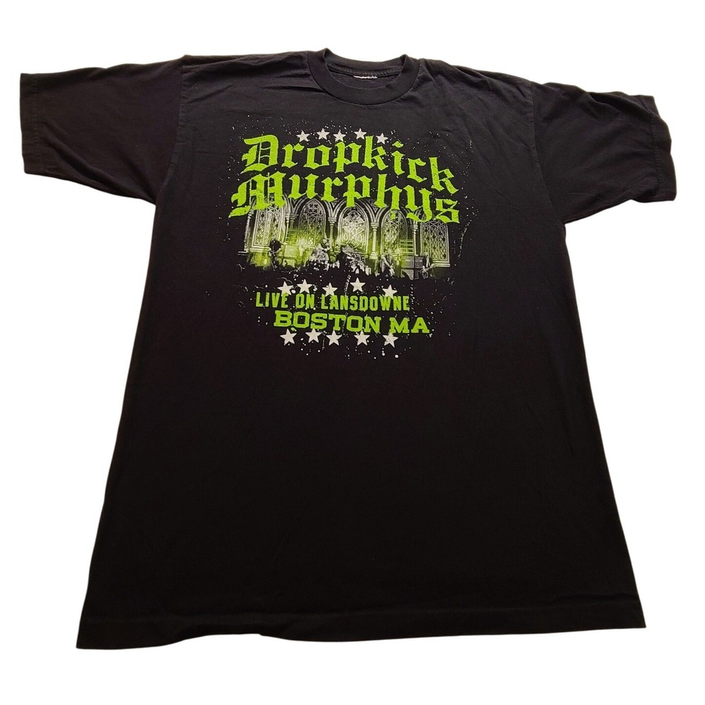 Dropkick Murphys Live on Lansdowne Boston MA Black Graphic T-Shirt‎ Men's XL